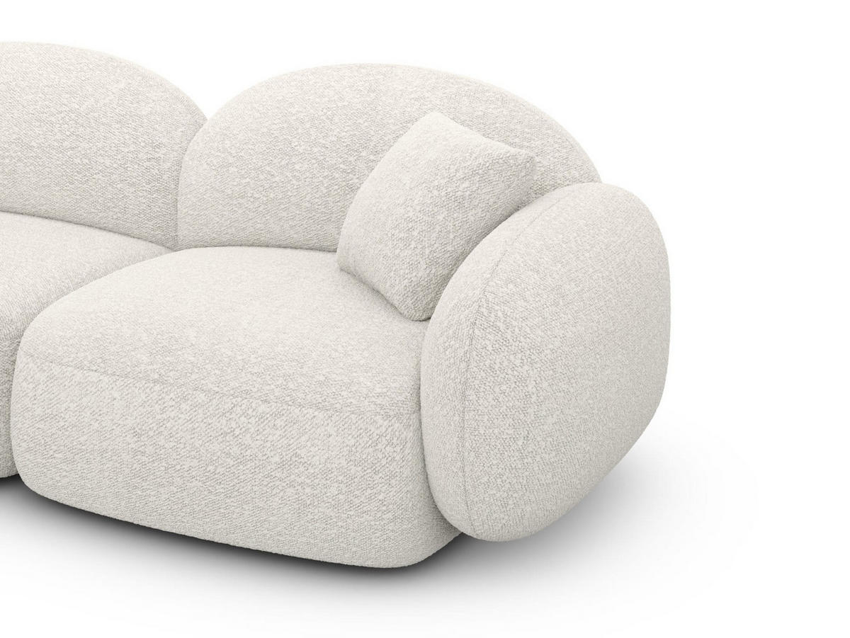 WOHNLANDSCHAFT Mirello U-Form Weiß Bouclestoff - Weiß, Textil (333/77/193cm)