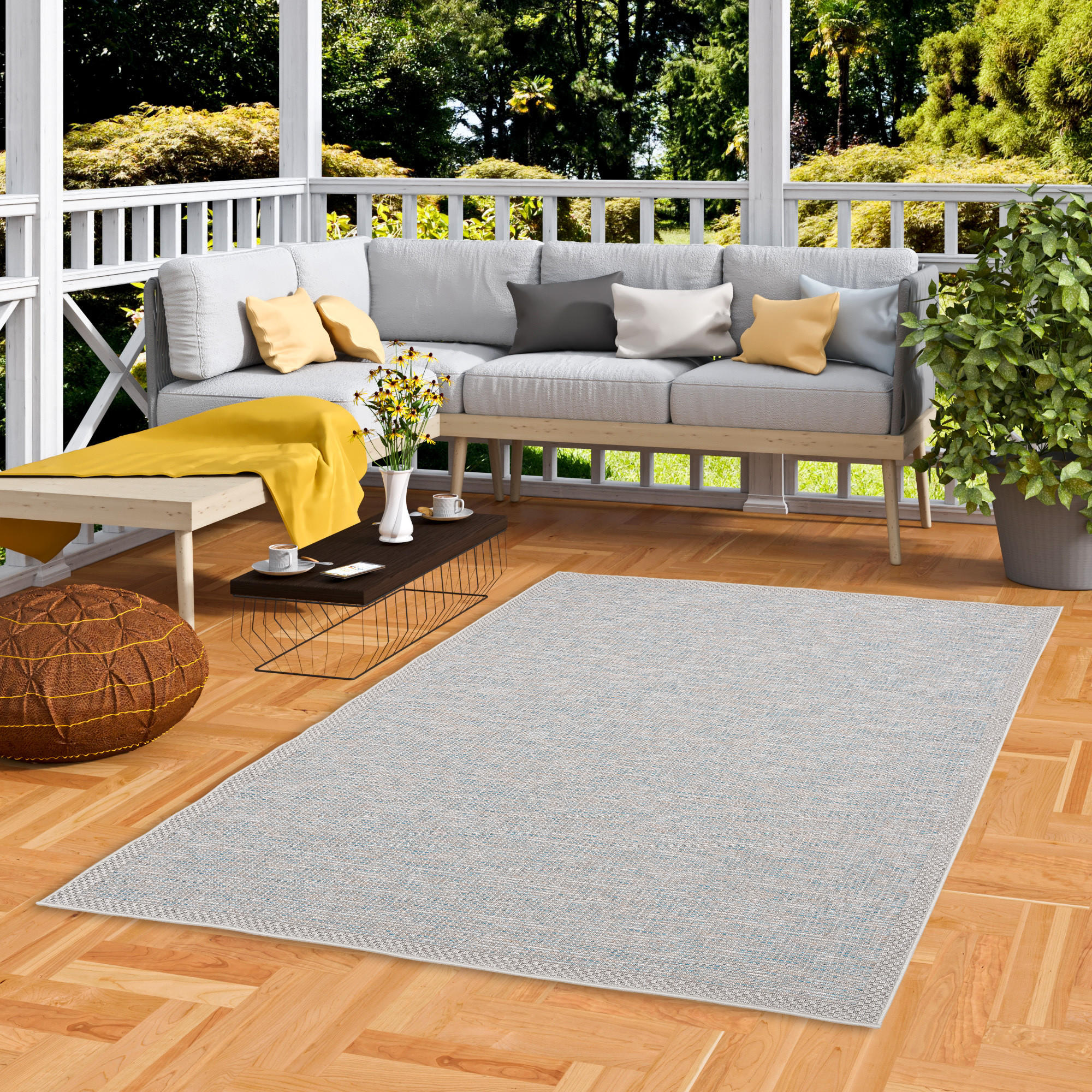 IN & OUTDOOR TEPPICH FLACHGEWEBE OTTAWA MIX - Blau, Textil (80/150cm) - Pergamon