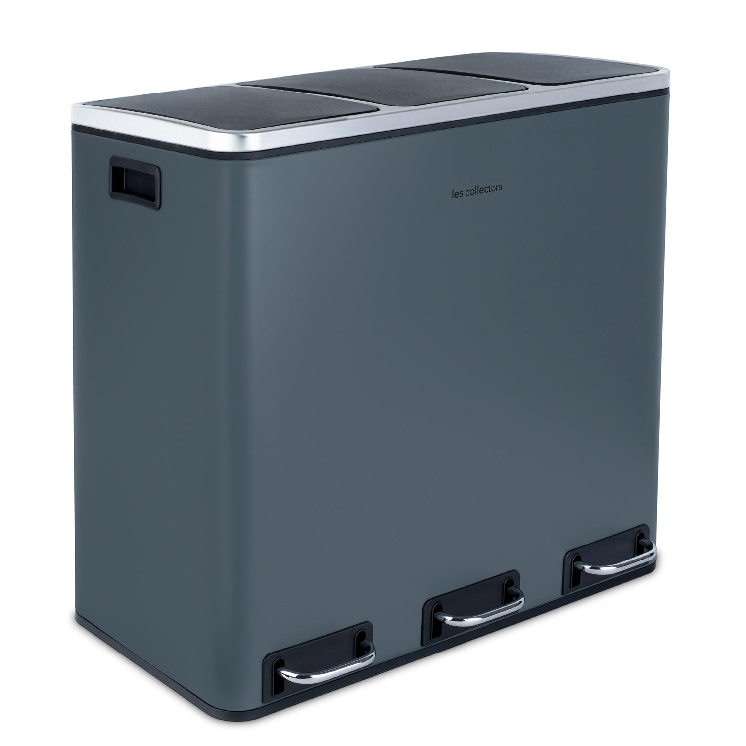 RECYCLINGMÜLLEIMER 54L, 3x18L Behälter- dunkelgraue N°984 - Dunkelgrau, Metall (61.5/56/34.5cm) - Les Collectors