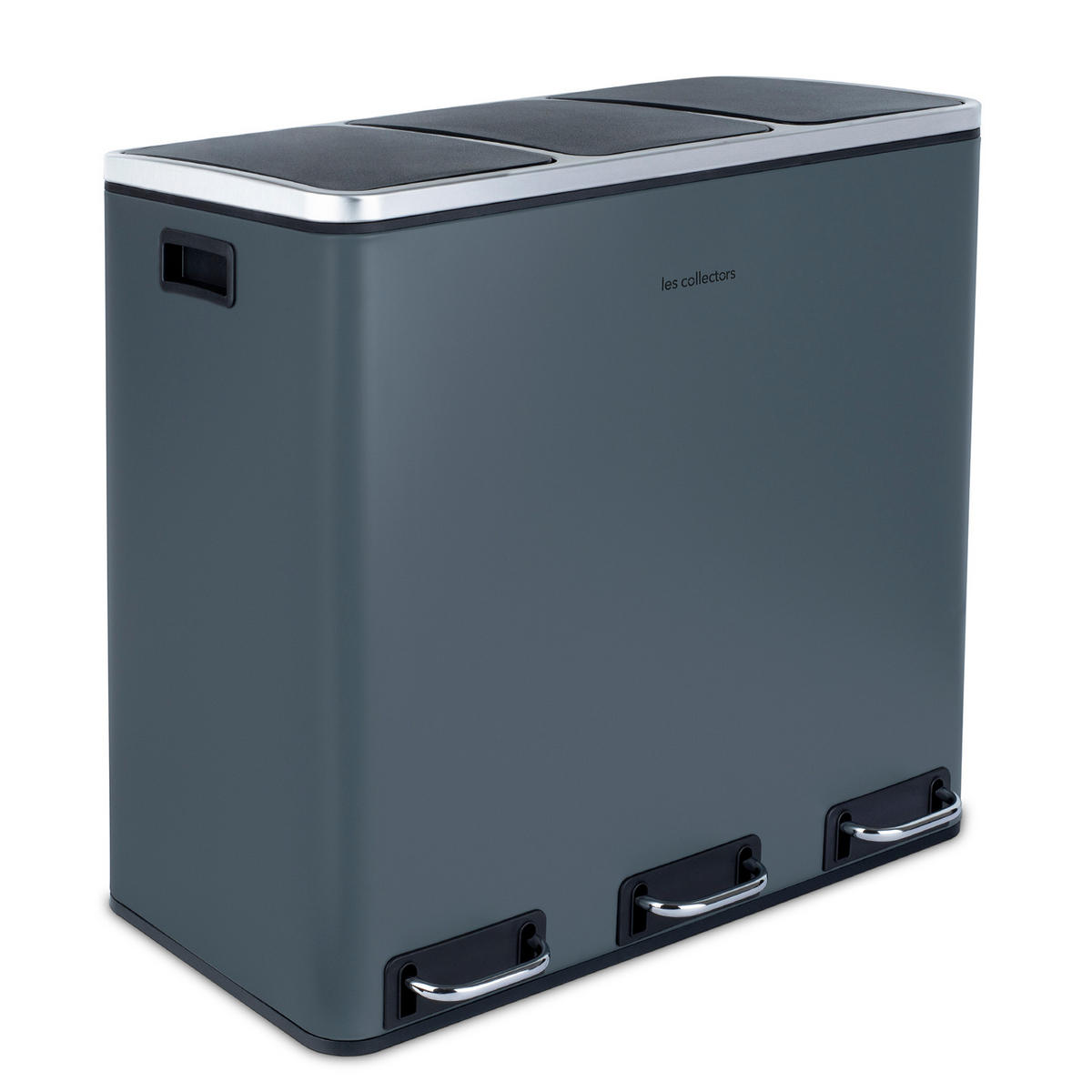 RECYCLINGMÜLLEIMER 54L, 3x18L Behälter- dunkelgraue N°984 - Dunkelgrau, Metall (61.5/56/34.5cm) - Les Collectors