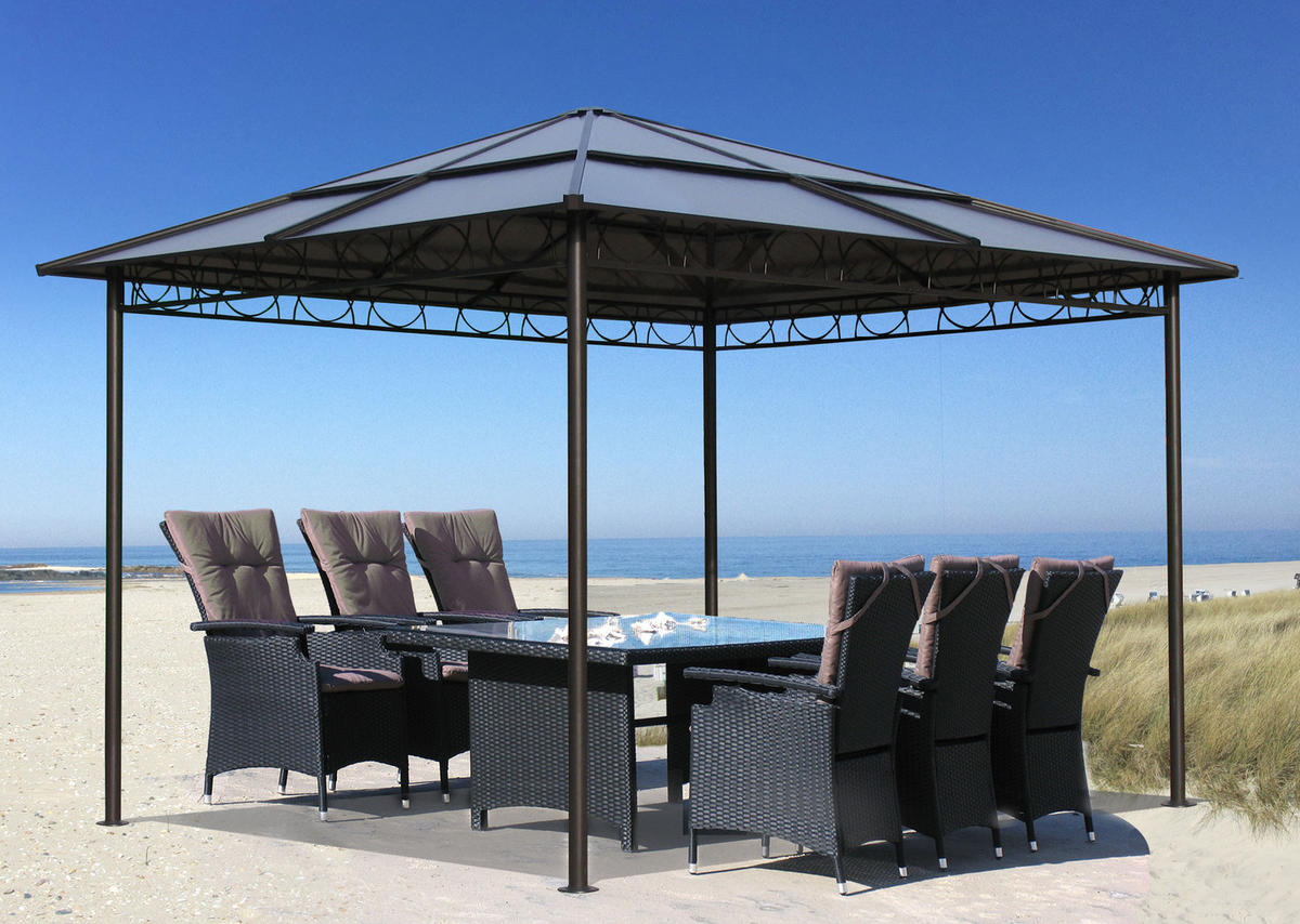 HARDTOP Pavillon 3x3m - Schwarz/Braun, Metall (300/263/300cm) - QUICK STAR