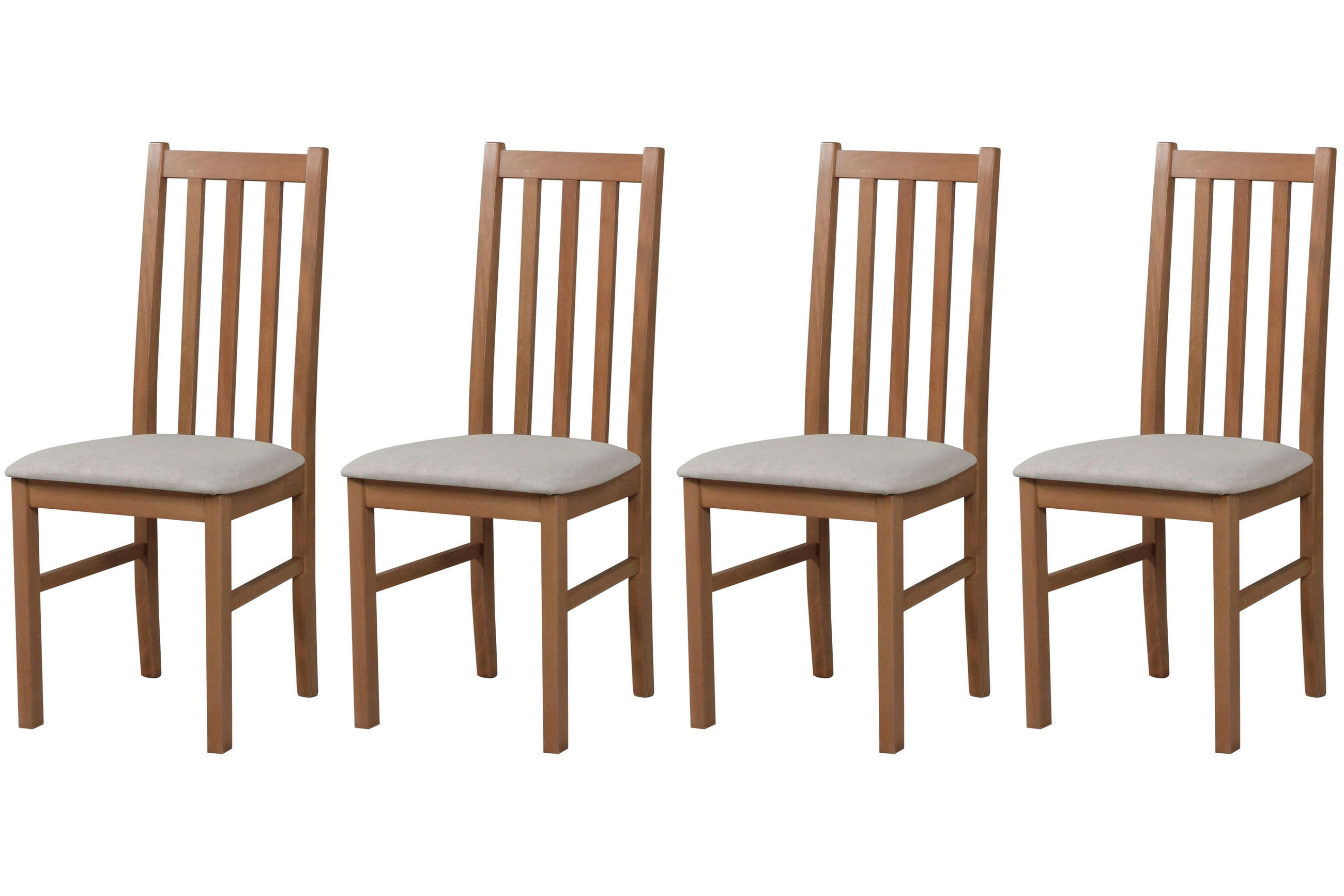 ESSZIMMERSTUHL - Set 4x BOS 10, hell nussbaum, Soro 23 - Hellbraun/Beige, Holz (43/94/40cm) - Leaf Design