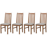 ESSZIMMERSTUHL - Set 4x BOS 10, hell nussbaum, Soro 23 - Hellbraun/Beige, Holz (43/94/40cm) - Leaf Design