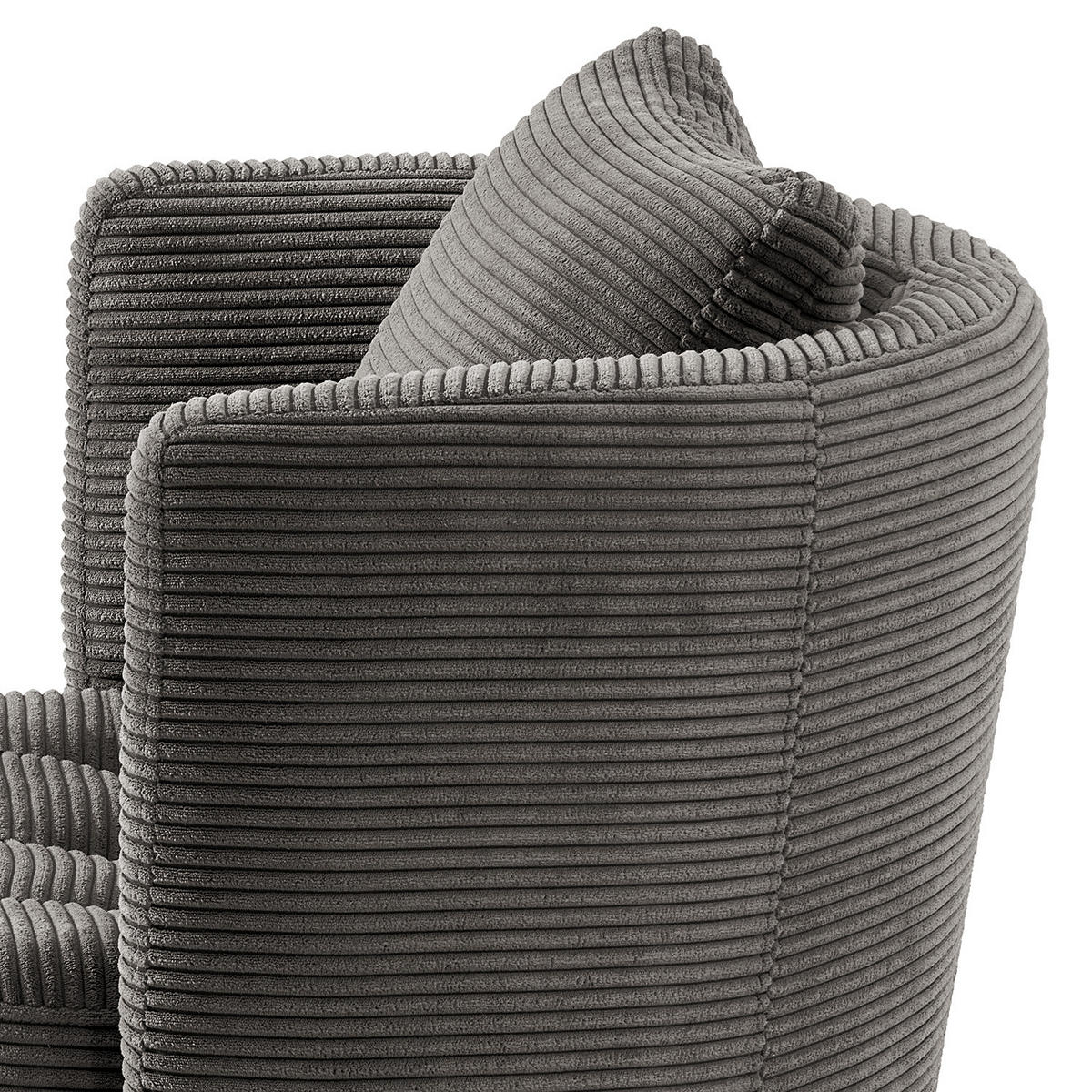 SESSEL - Schwarz/Grau, Textil/Metall (65/65/40cm) - home24