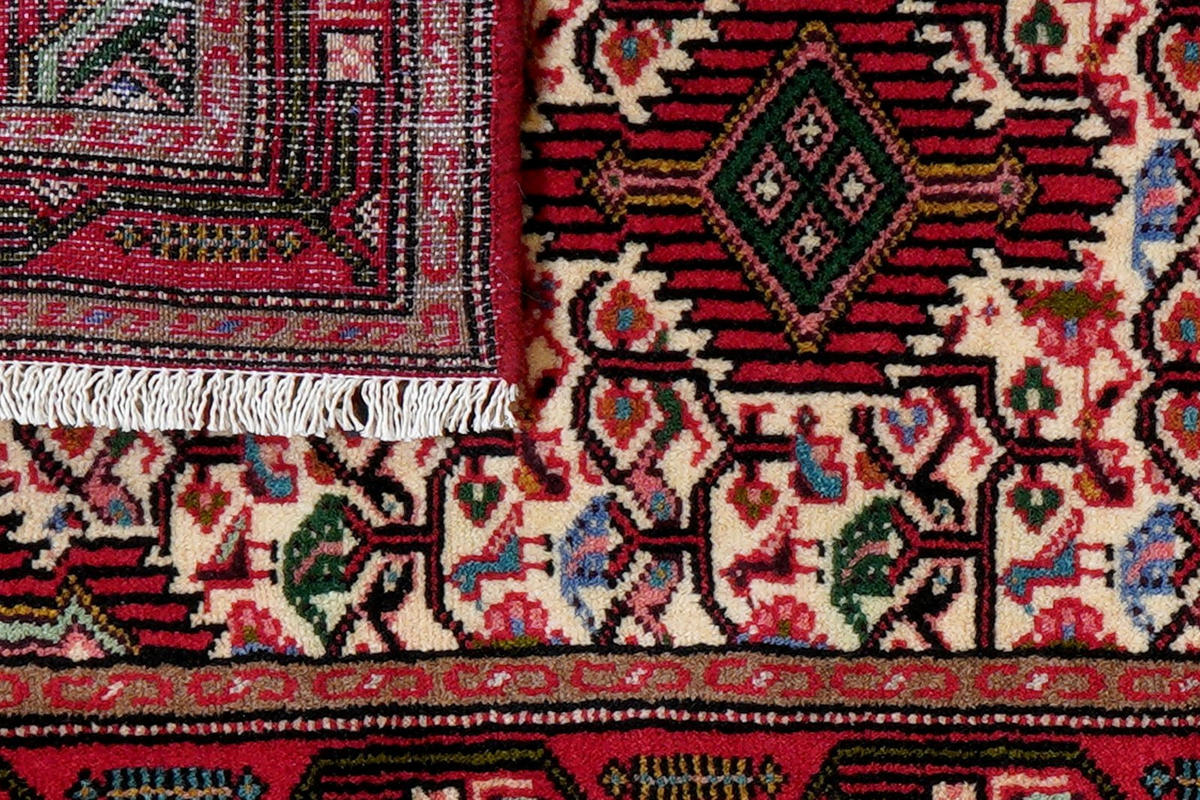 ORIENTTEPPICH handgeknüpft Assadabad Beige, Rot 97/59 cm Schurwolle - Beige/Rot, Textil (59/97cm) - Looma