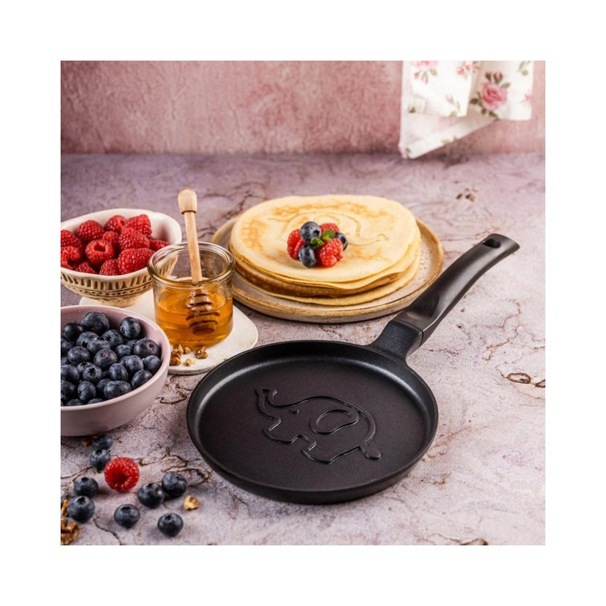 CRÊPEPFANNE Schwarz 18/18/1.8 cm 63854 - Schwarz, Metall (18cm) - Klausberg 