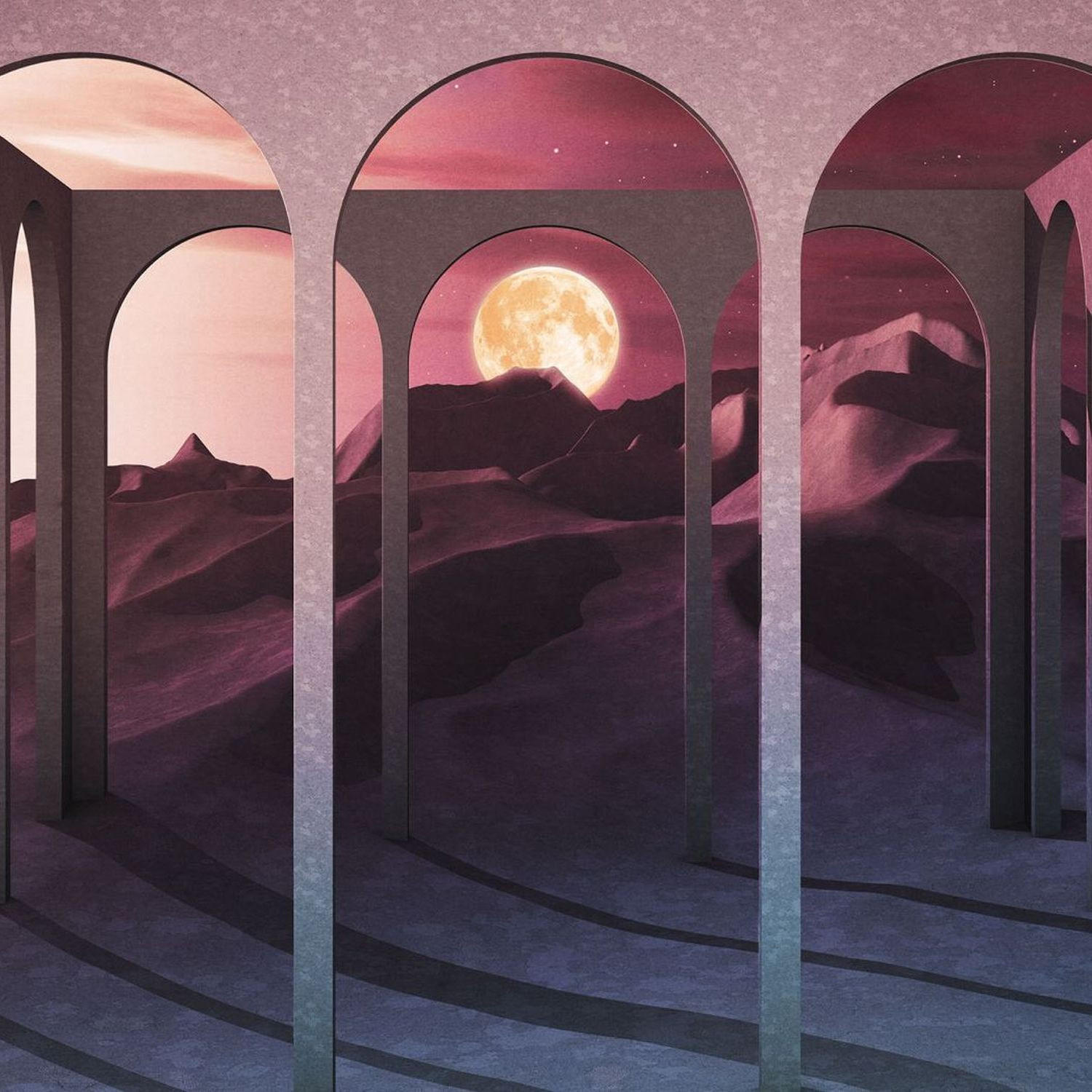 FOTOTAPETE 3D 400 x 280 cm - Pink, Papier (400/280cm) - Sanders & Sanders
