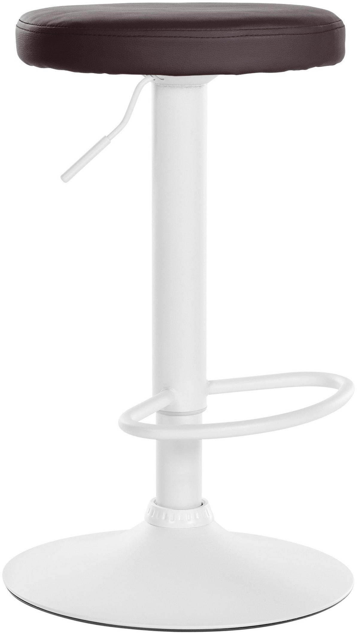BARHOCKER Lederlook braun - Weiß/Braun, Textil/Metall (38.5/60/38.5cm) - CLP