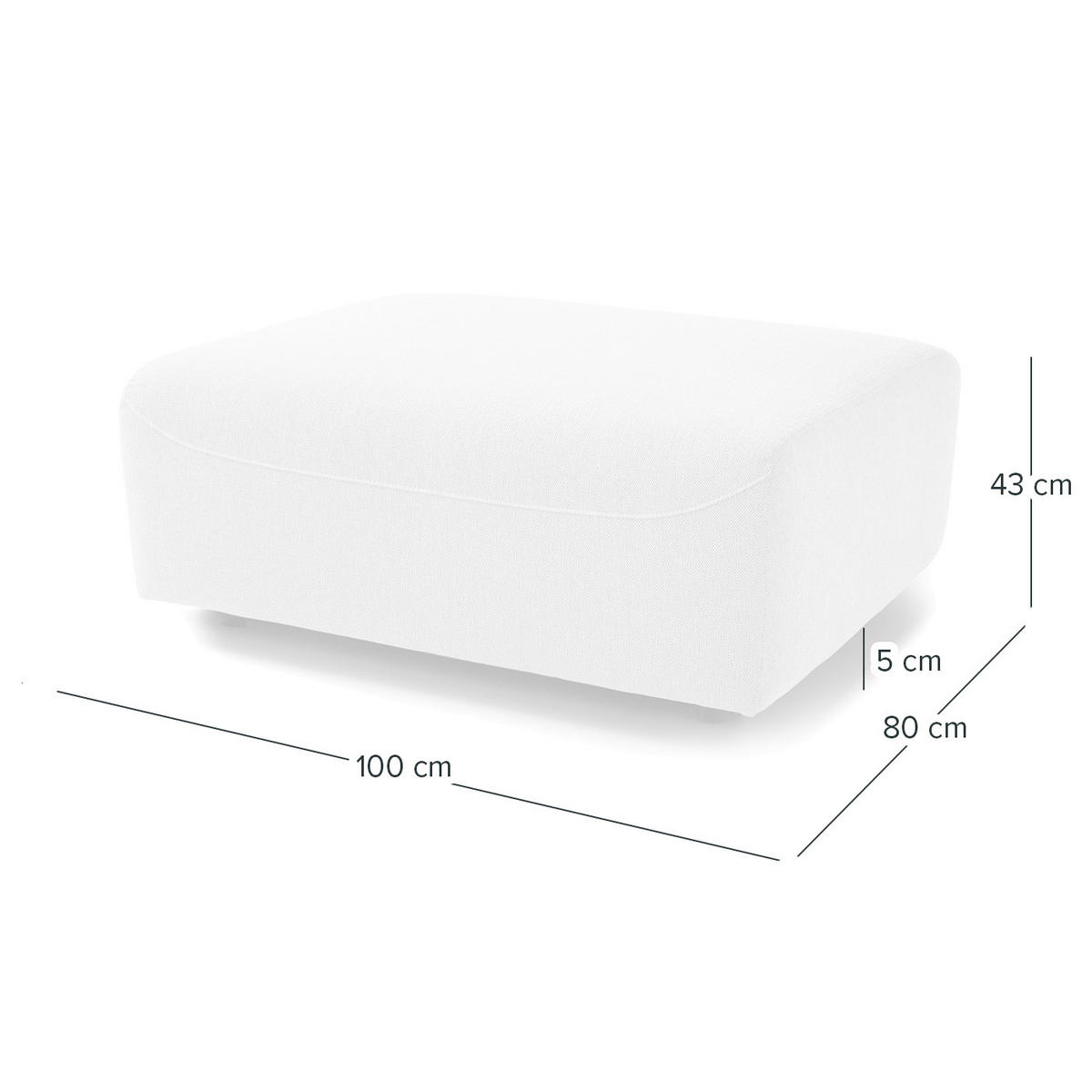 POLSTERHOCKER - Webstoff - Beige/Schwarz, Kunststoff/Textil (100/43/80cm) - home24