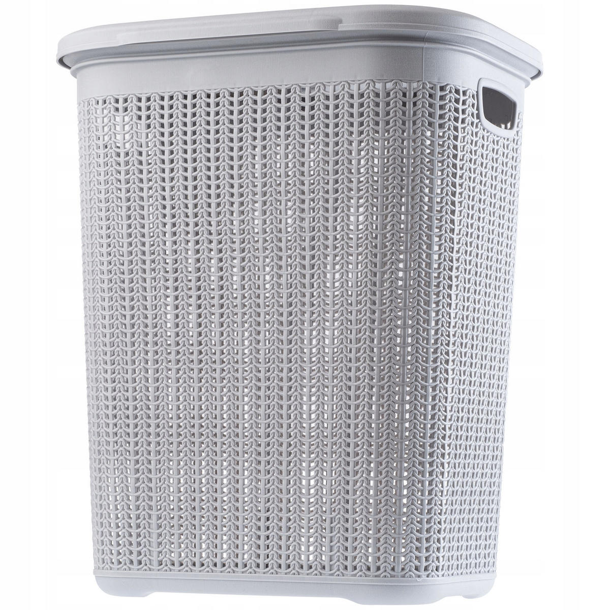 KADAX Wäschekorb 50L großer Kunststoffbehälter mit Deckel grau - Grau, Kunststoff (44.5/37/54cm) - KADAX