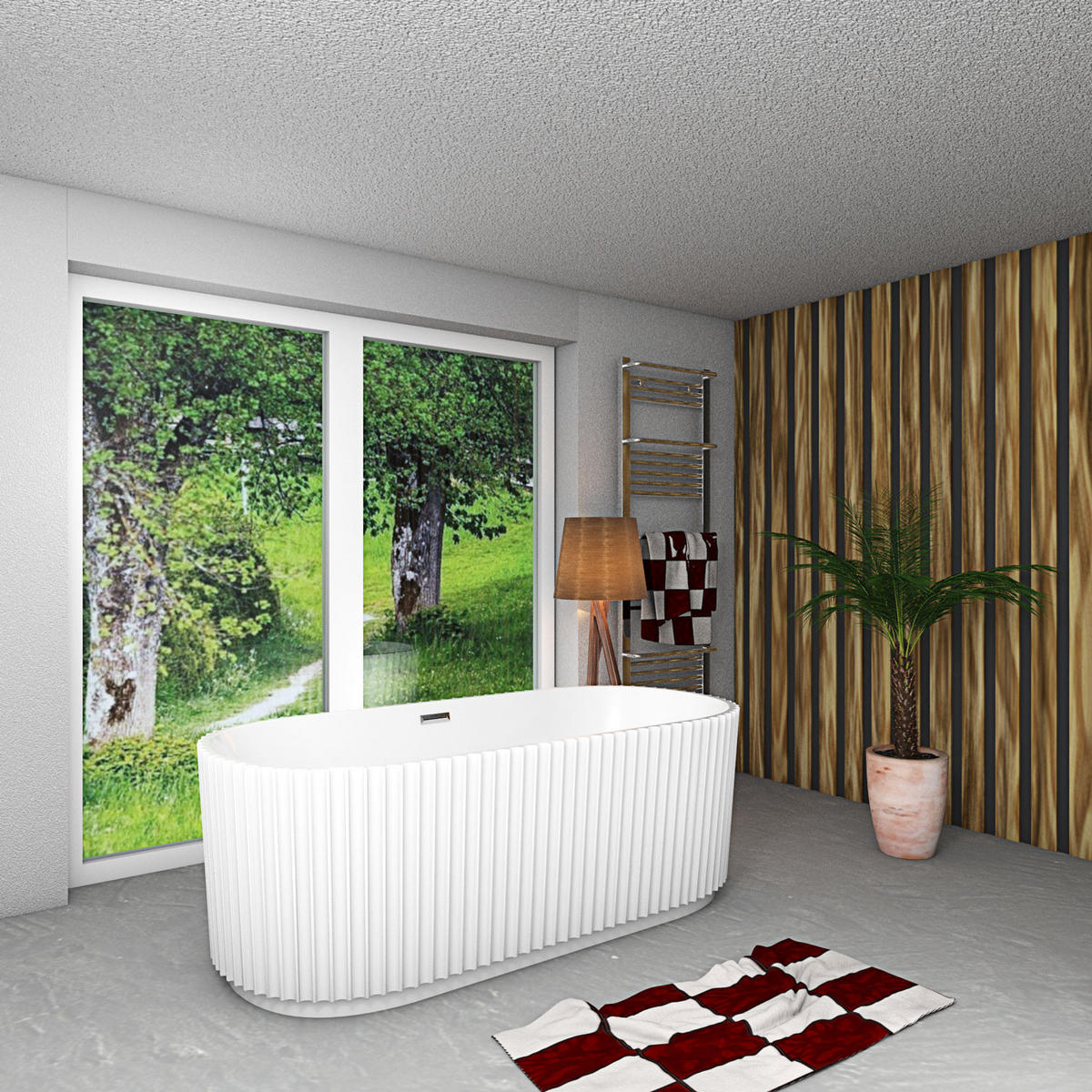 BADEWANNE freistehend F08 170x80cm - Weiß, Glas/Kunststoff (80/58/170cm) - AcquaVapore by Sandra Jentho