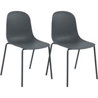 STAPELSTUHL 2 Kunststoff Dunkelgrau - Dunkelgrau, Kunststoff/Metall (51/85/55cm) - CLP