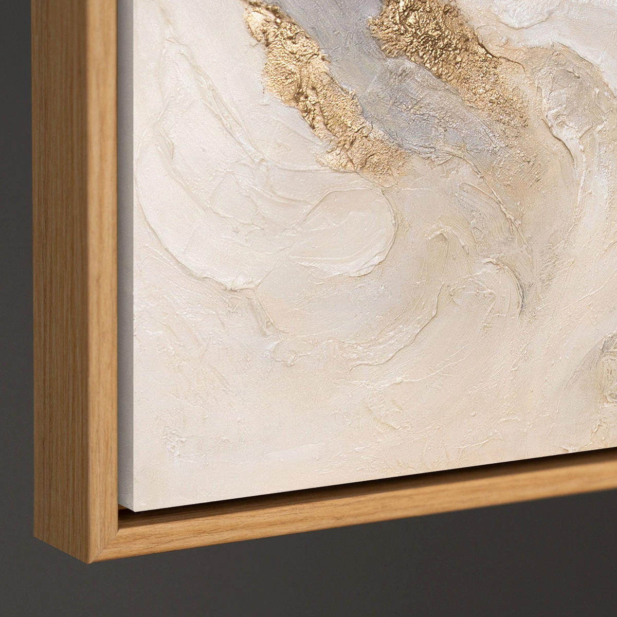 GEMÄLDE Strahlende Ströme Schattenfugenrahmen Eichefarben 120x80 cm - Eichefarben, Holz (120/80cm) - YS-art gallery