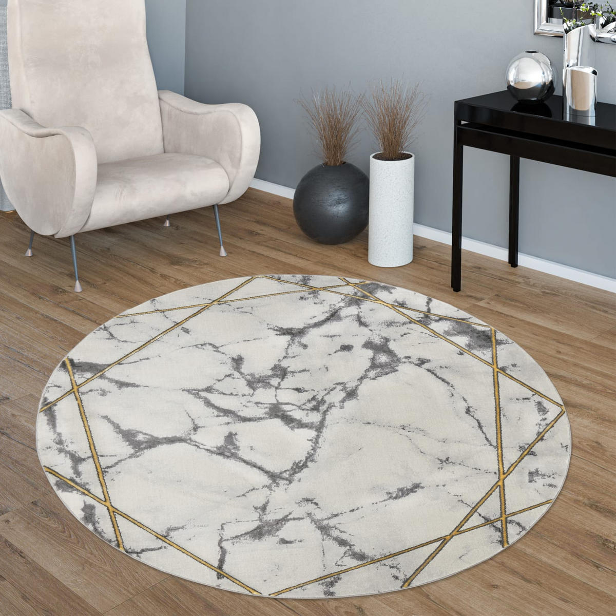 KURZFLORTEPPICH 160/160 cm Kraft 523 - Goldfarben, Kunststoff (160/160cm) - Paco Home