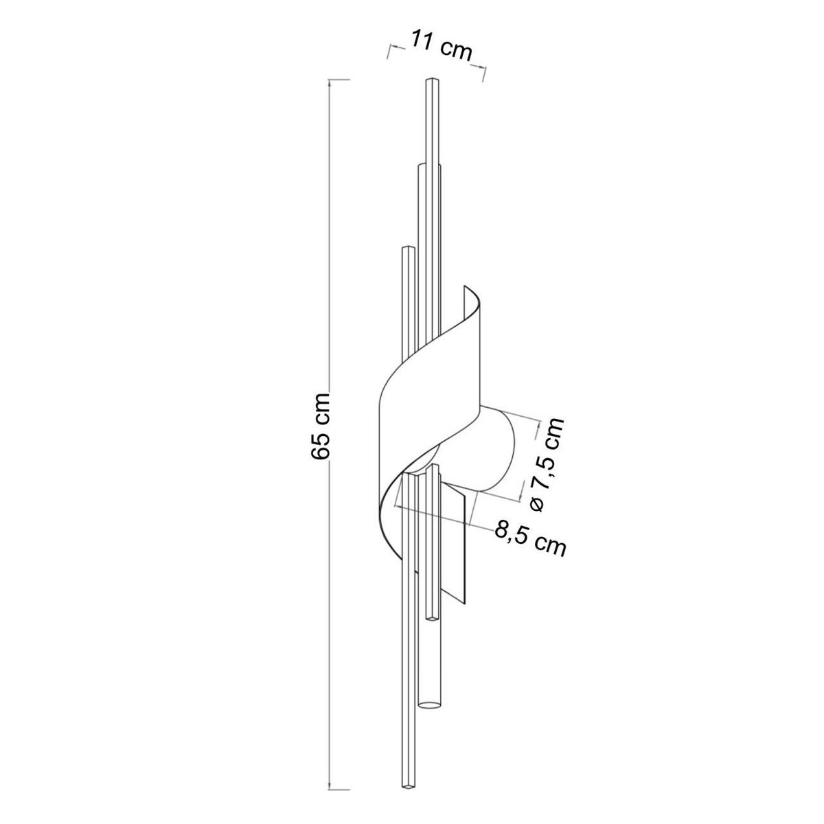 WANDLEUCHTE Zénaïa, Gold, 65cm - Goldfarben, Metall (8.5/65/10cm) - KOSILUM