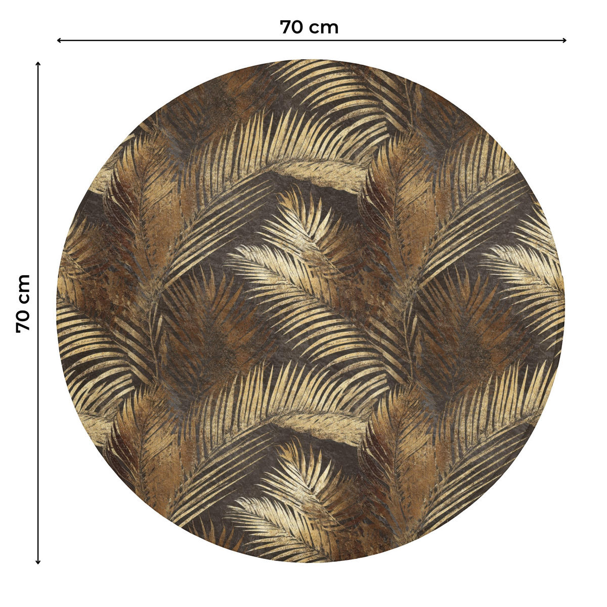 WC PŘEDLOŽKA Tropical - Listy - zlaté 70x70 cm - zlatá, textil/plast (70/1cm) - OnlyWow
