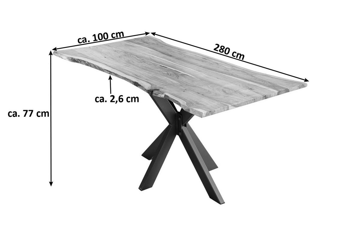 ESSTISCH HELENE - Beige/Schwarz, Holz/Metall (100/280/77cm) - SAM