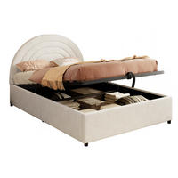 POLSTERBETT 140/200 cm in Beige mit Bettkasten Samt Kinderbett - Beige, Holzwerkstoff/Textil (140/200cm) - STILVORA