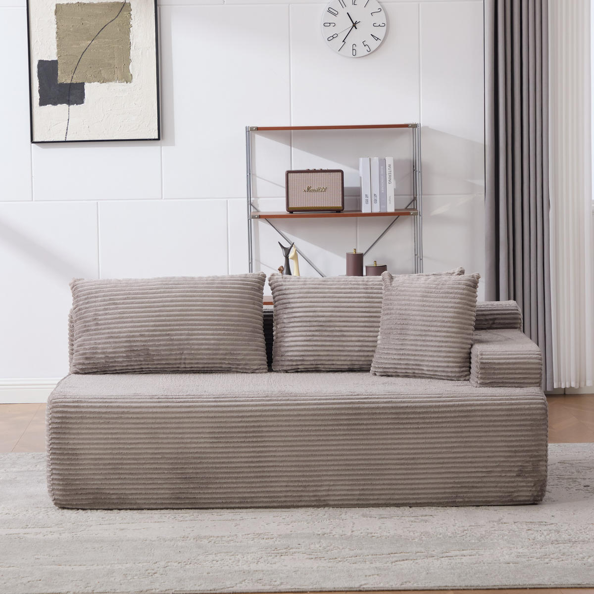 SOFAELEMENT 172/99/74.5 cm Grau mit rutschfestem Boden - Grau, Textil (99/74.5/172cm) - Oxeza