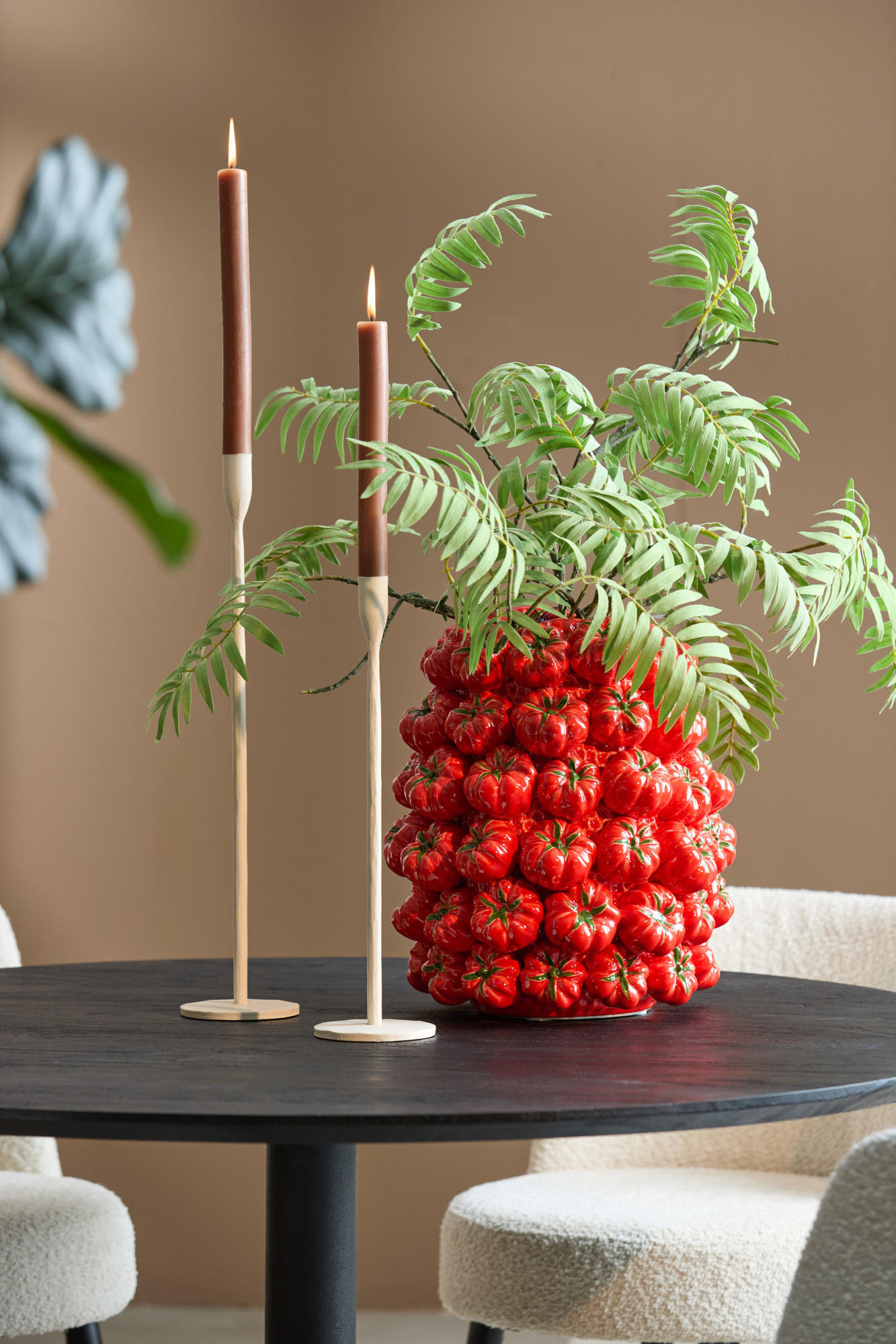 VASE Tamina Rot Ø34/37 cm - Rot, Keramik (37cm) - Light & Living