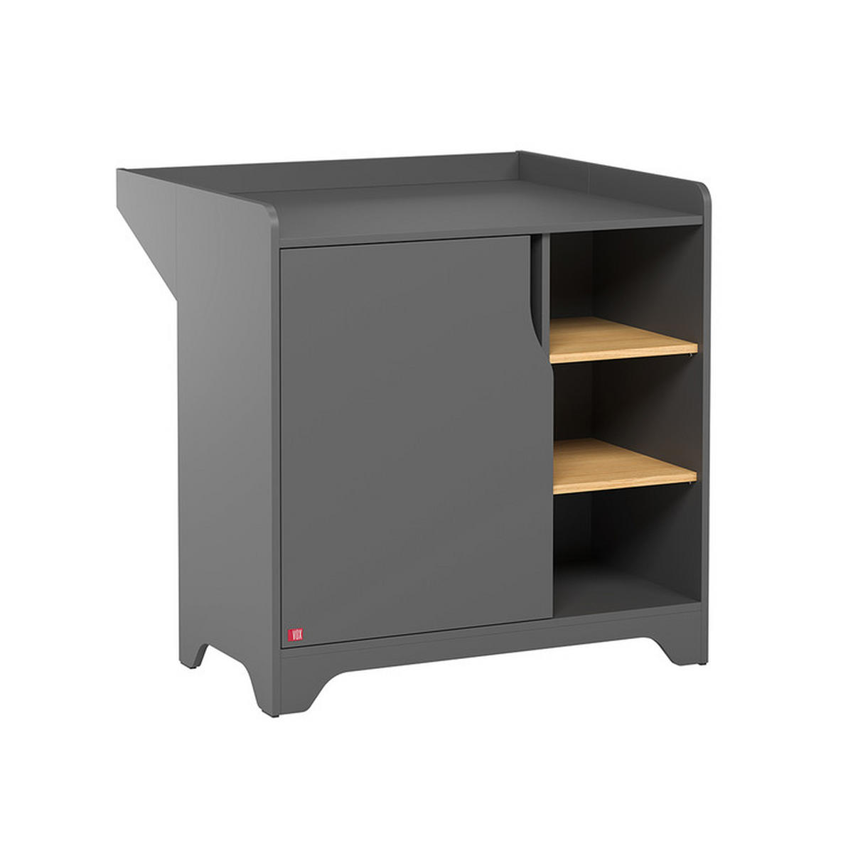KINDERKOMMODE Grau und Holz - Grau, Holzwerkstoff (88.5/89.5/44cm) - Petits-meubles
