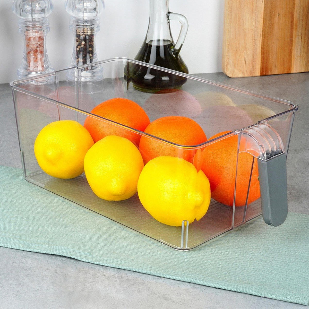 KÜHLSCHRANK-ORGANIZER mit Griff 31 x 18 x 11,5 cm - Transparent, Kunststoff (31/11.5/18cm) - Excellent Electrics