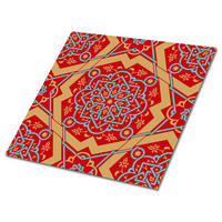 FLIESENAUFKLEBER 9 Stück 30x30 cm selbstklebend Arabisches Blumenmuster - Rot, Textil (30/1.6/30cm) - TULUP