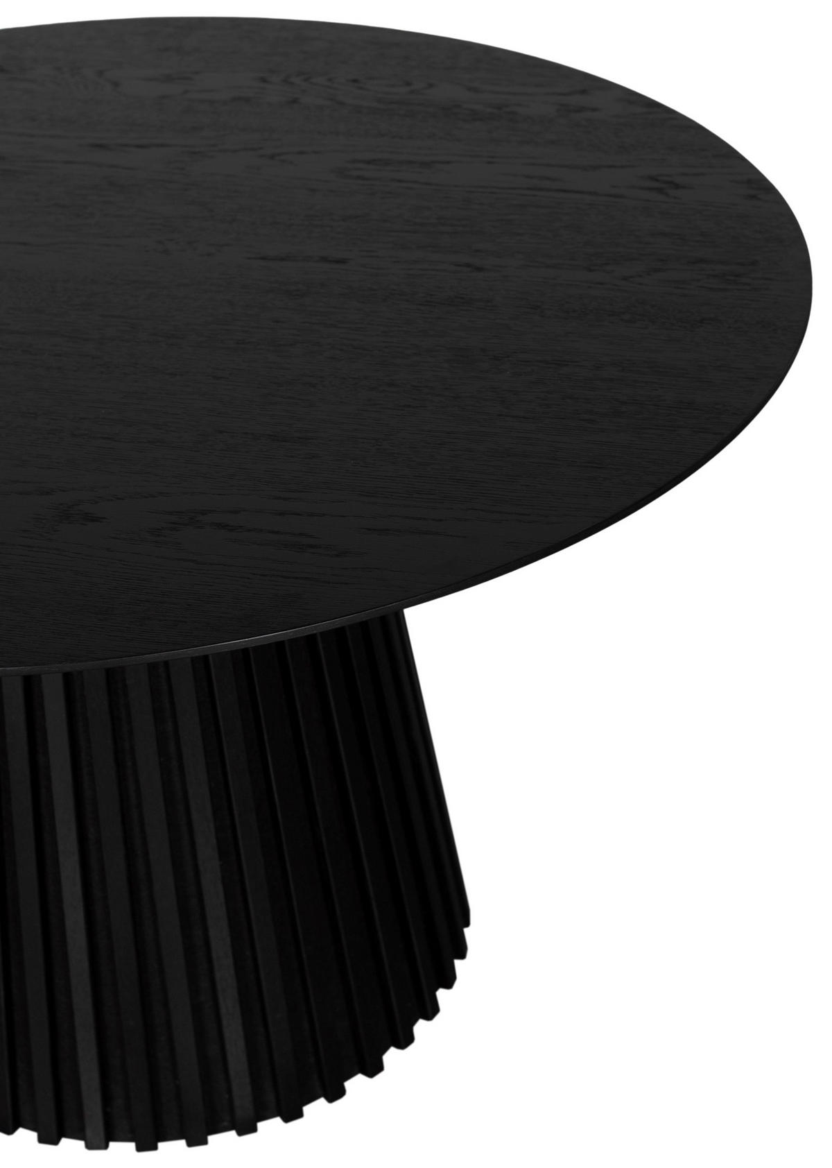 ESSTISCH Andria Eiche Schwarz rund 120 cm - Schwarz, Eichenholz/Metall (120/120/75cm) - Mr. Deko