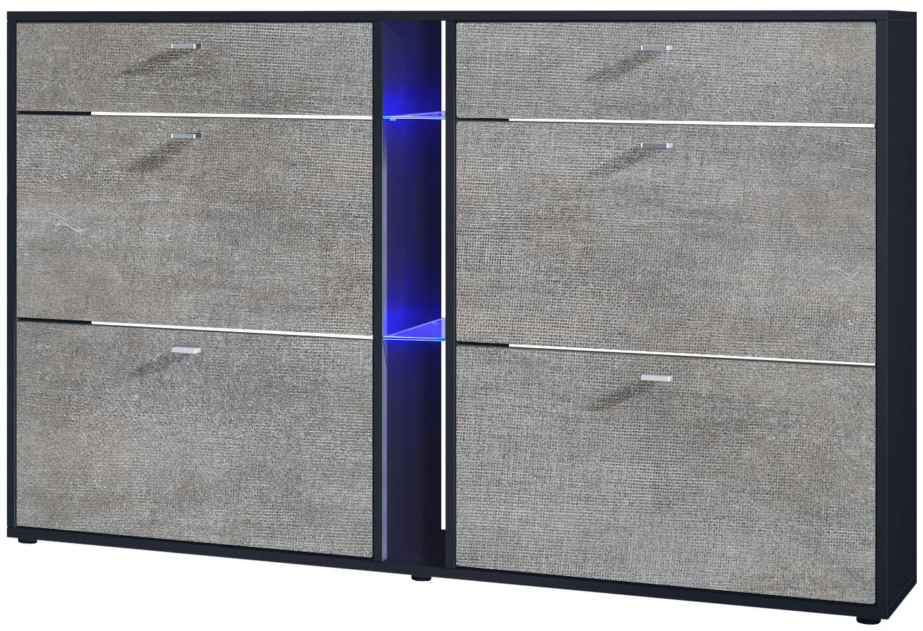 Vladon Schuhschrank Graubraun 155.5x95x28 cm
