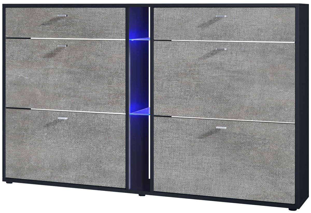 SCHUHSCHRANK Today Fronten in Braun meliert - Graubraun, Holzwerkstoff (155.5/95/28cm) - Vladon