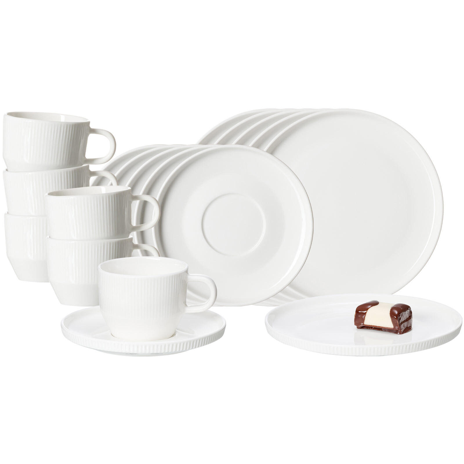 KAFFEESERVICE Kelly weiß 18er Set - Weiß, Keramik (1/1/1cm) - Ritzenhoff Breker