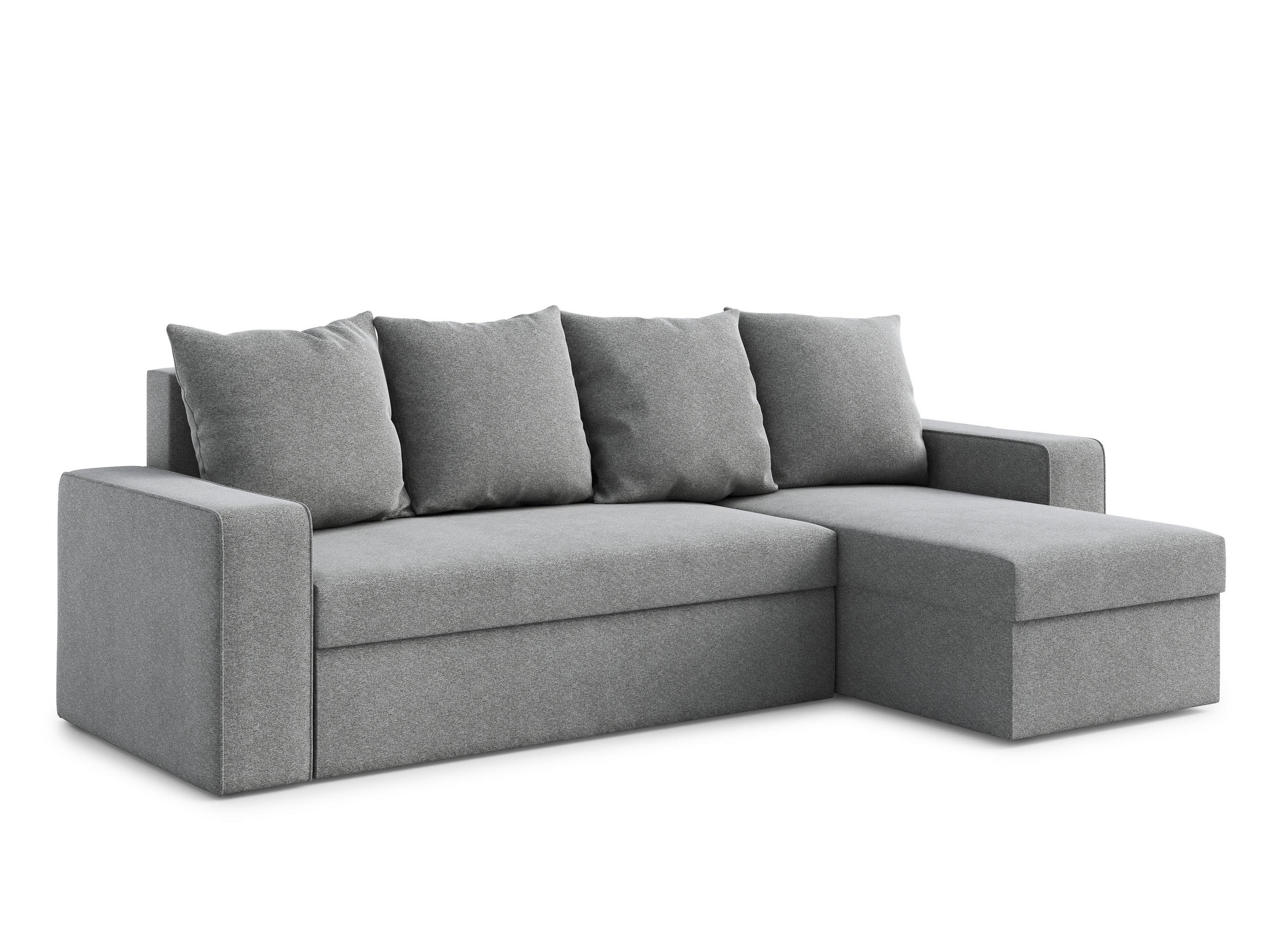 ECKSOFA L Form Climpy Grau 242/145/98 cm – mit Schlaffunktion und Bettkasten - Schwarz/Grau, Kunststoff/Textil (242/145cm) - AX Living