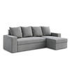 ECKSOFA L Form Climpy Grau 242/145/98 cm – mit Schlaffunktion und Bettkasten - Schwarz/Grau, Kunststoff/Textil (242/145cm) - AX Living