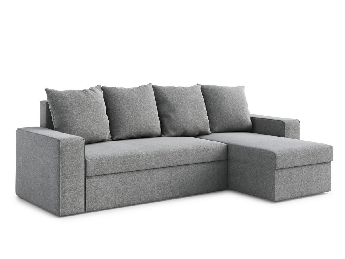 ECKSOFA L Form Climpy Grau 242/145/98 cm – mit Schlaffunktion und Bettkasten - Schwarz/Grau, Kunststoff/Textil (242/145cm) - AX Living
