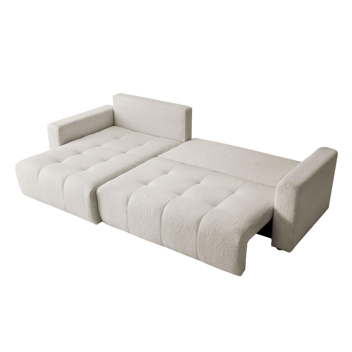 ECKSOFA WALONGO mit Schlaffunktion, Creme - Weiß, Textil (261/143cm) - Fedve