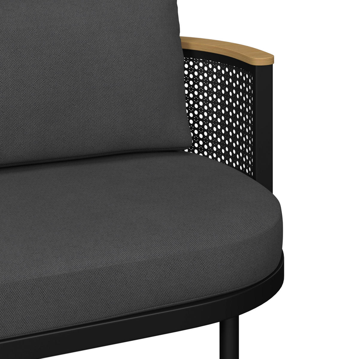DINING-LOUNGESET Lissa Dunkelg Outdoorstoff/Metall/Polywood - Dunkelgrau, Metall - Bessagi Garden