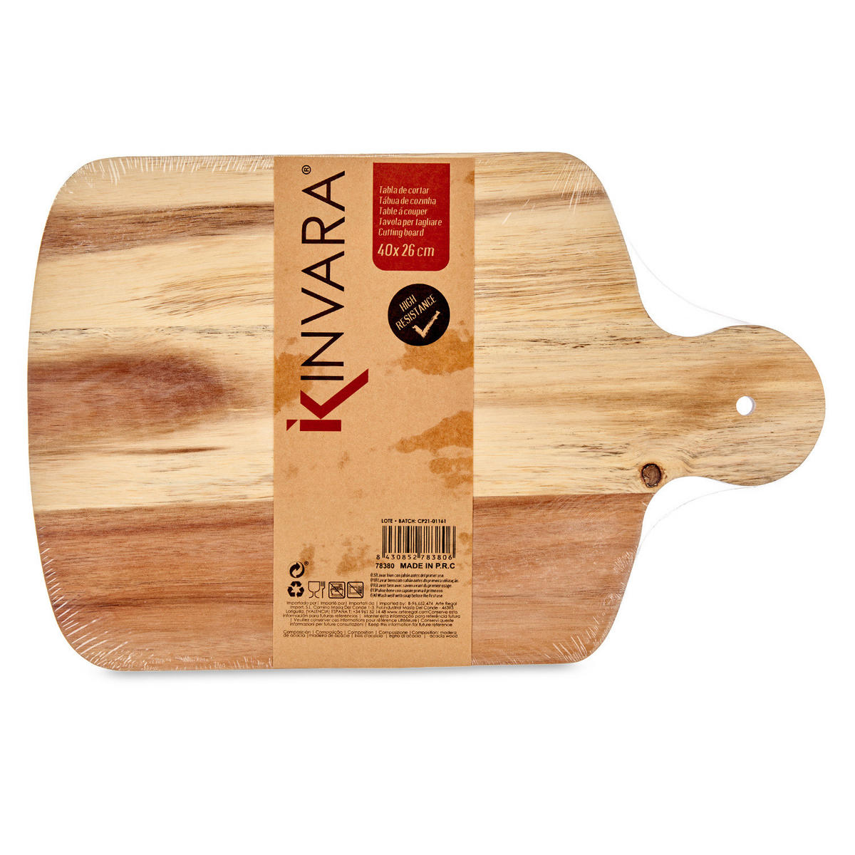 SCHNEIDEBRETT Holz Taro 40/26 cm - Weiß, Holz (26/40cm) - Kinvara