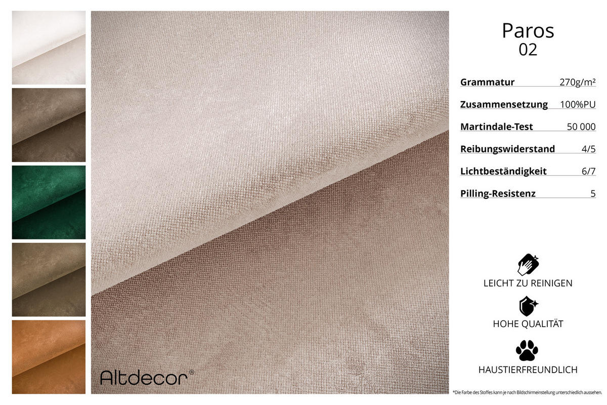 ECKSOFA mit Schlaffunktion und Bettkasten CELTIC-XL - 277x143x83 cm Hellbraun Velours - Hellbraun/Schwarz, Holzwerkstoff/Kunststoff (277/143cm) - ALTDECOR