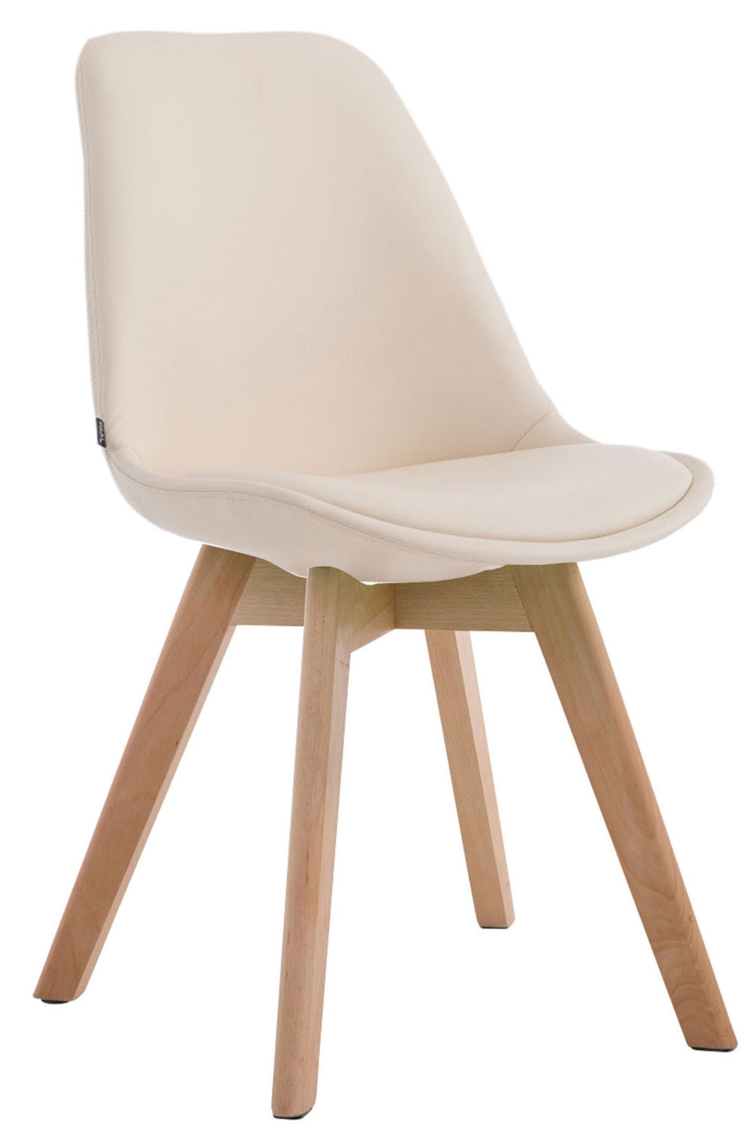 ESSZIMMERSTUHL Manolo, Kunstleder, Natura creme - Creme/Naturfarben, Holz/Textil (48/84/55cm) - TPFLiving