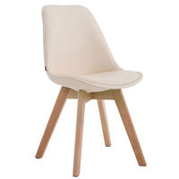 ESSZIMMERSTUHL Manolo, Kunstleder, Natura creme - Creme/Naturfarben, Holz/Textil (48/84/55cm) - TPFLiving