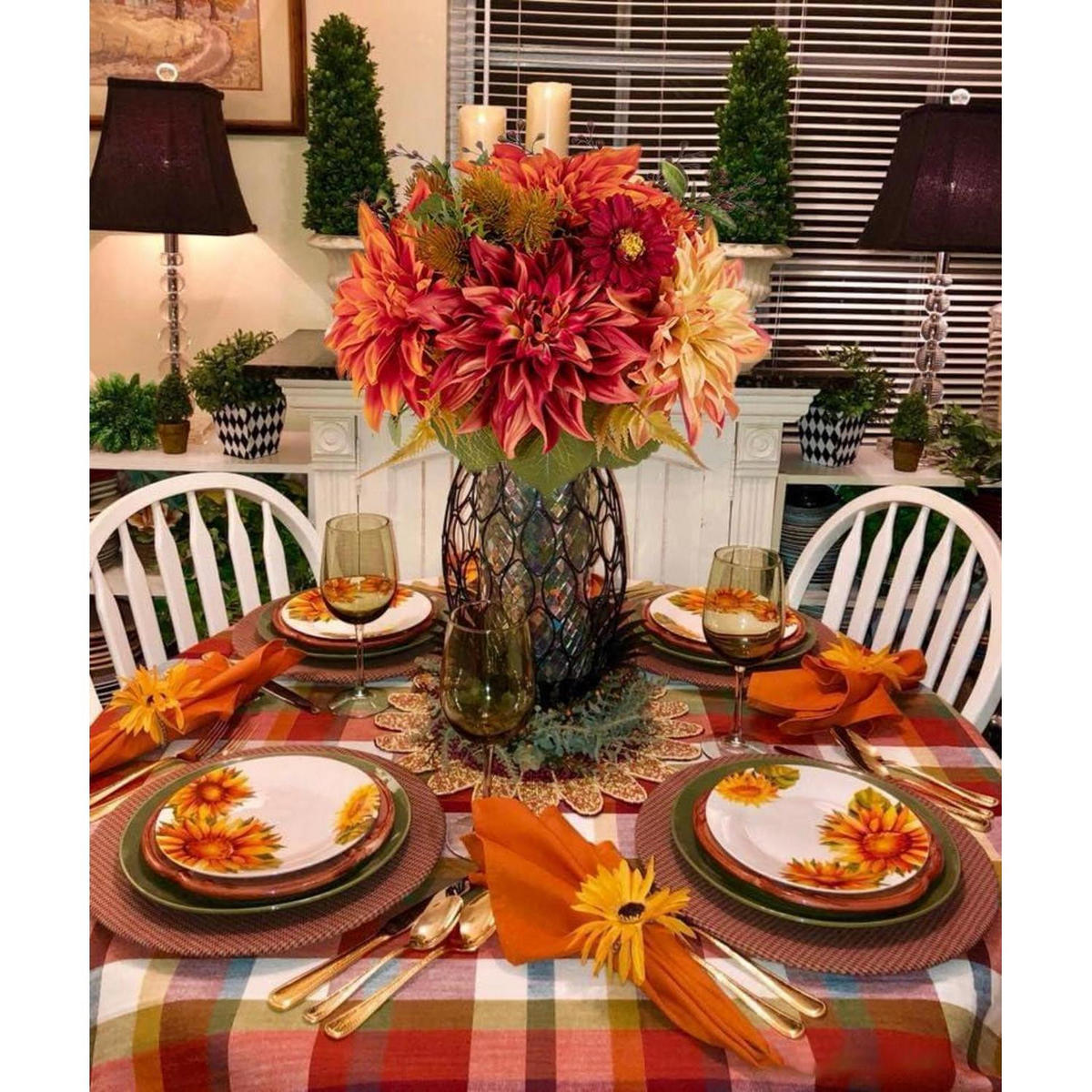 KUNSTBLUMENSTRAUSS 2er Set Hortensie Rosenbouquet 30cm Orange Rot - Multicolor, Kunststoff (36cm)