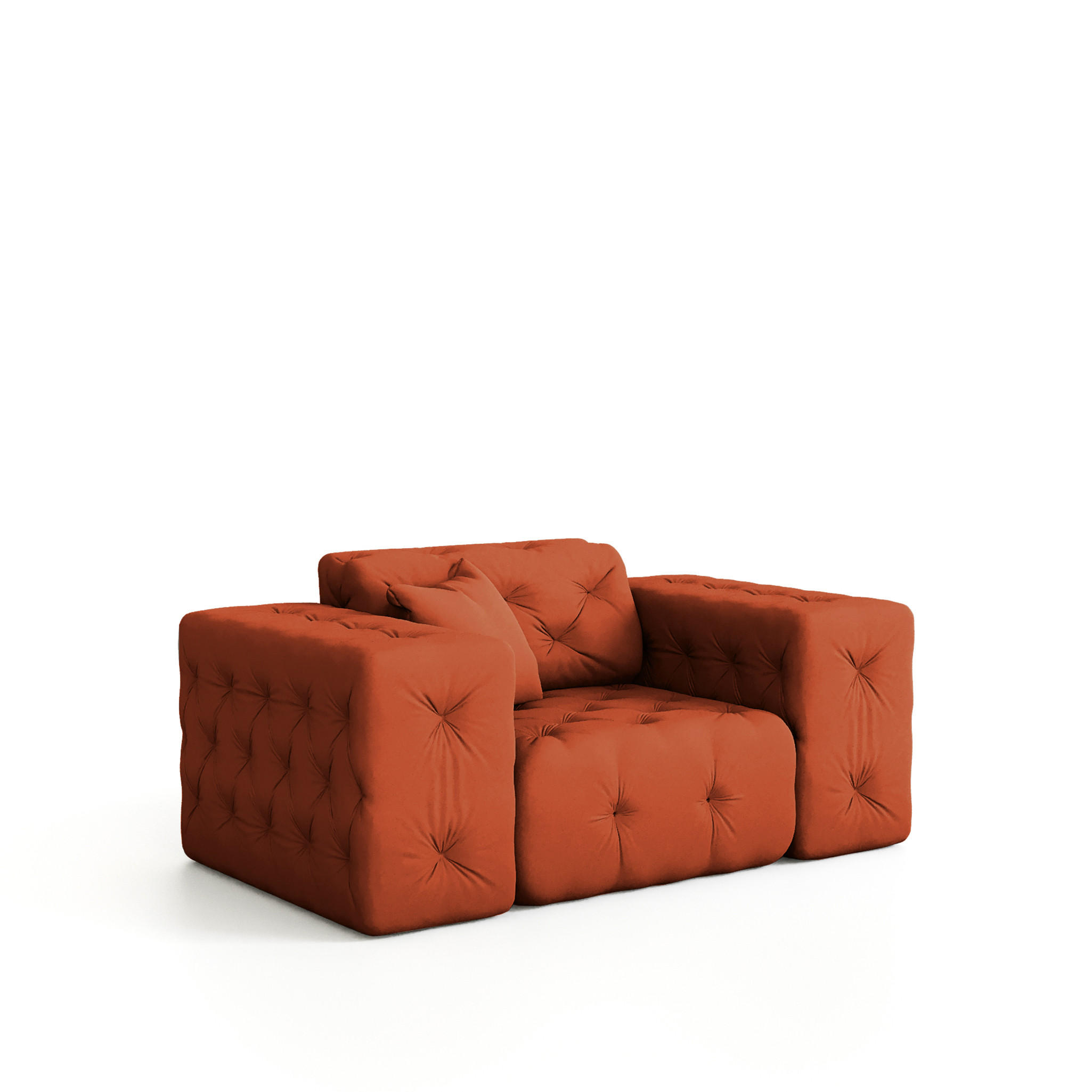 SESSEL Chantal - Orange, Holzwerkstoff/Textil (121/78/96cm) - Fun Möbel