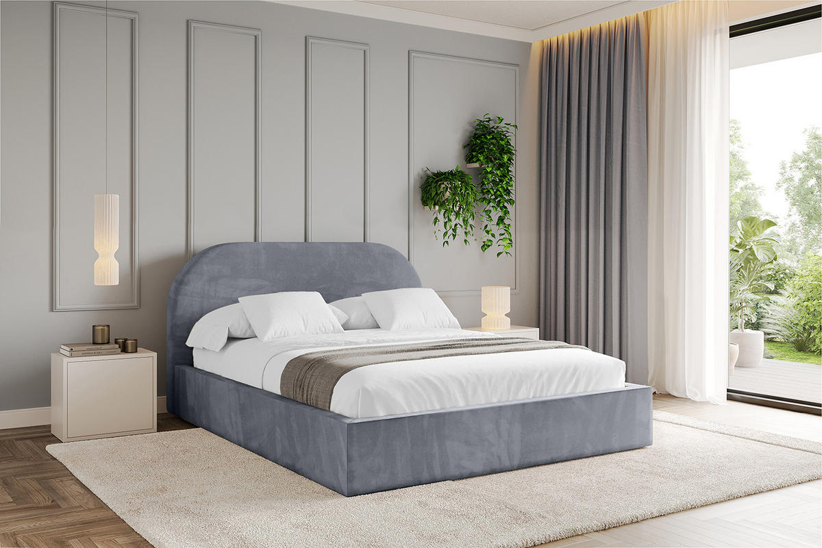 POLSTERBETT mit Bettkasten und Lattenrost, Boxbett ohne Matratze - TIVON 180x200 Grau - Grau, Holzwerkstoff/Textil (180/200cm) - ALTDECOR