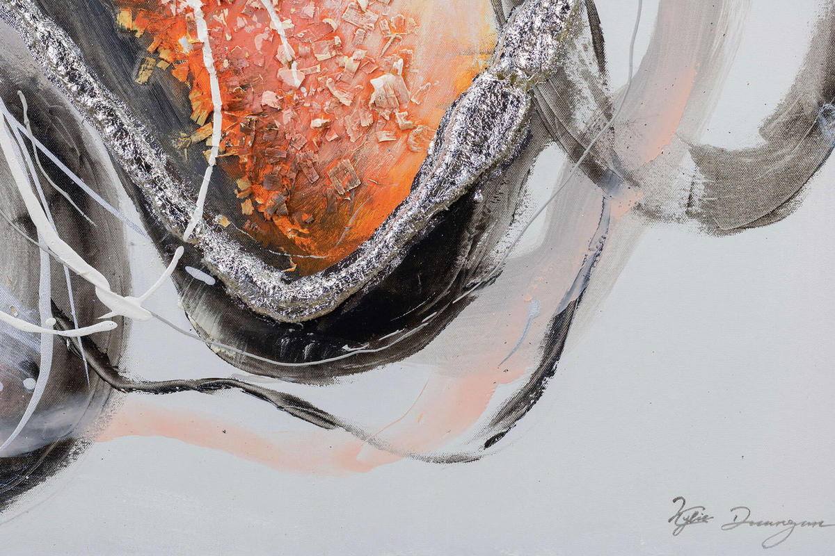 ACRYLBILD HANDGEMALT 80/80 cm - Rot/Schwarz, Holz/Textil (1.48/80cm) - KUNSTLOFT