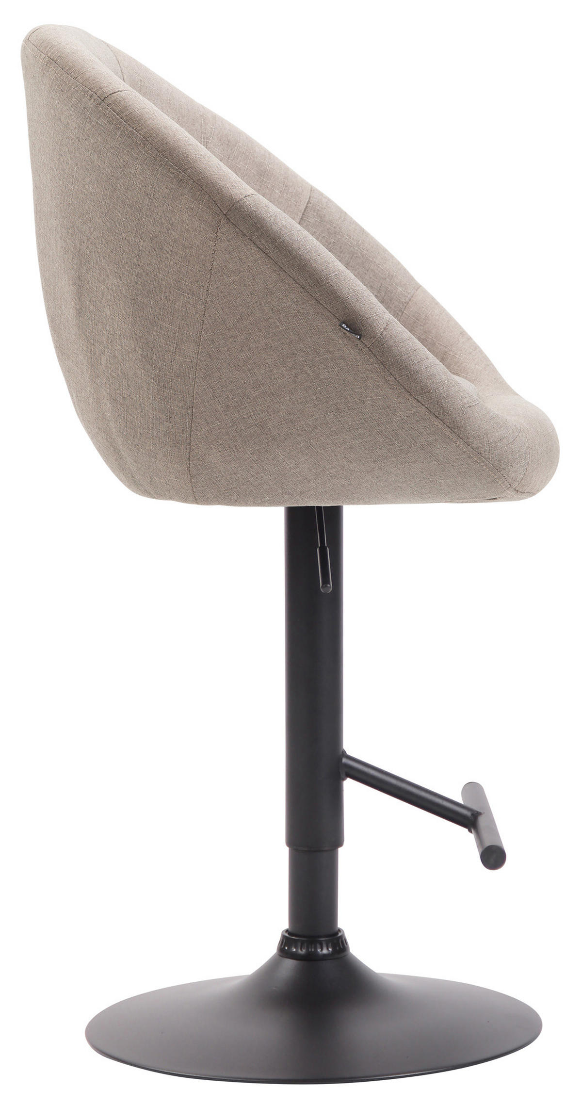 BARHOCKER Stoff taupe - Taupe/Schwarz, Textil/Metall (65/107/57cm) - CLP