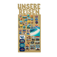 MAGNETTAFEL Unsere Reisen Goldfarben 64x30 cm - Goldfarben, Metall (30/64/0.7cm) - ANWICAR