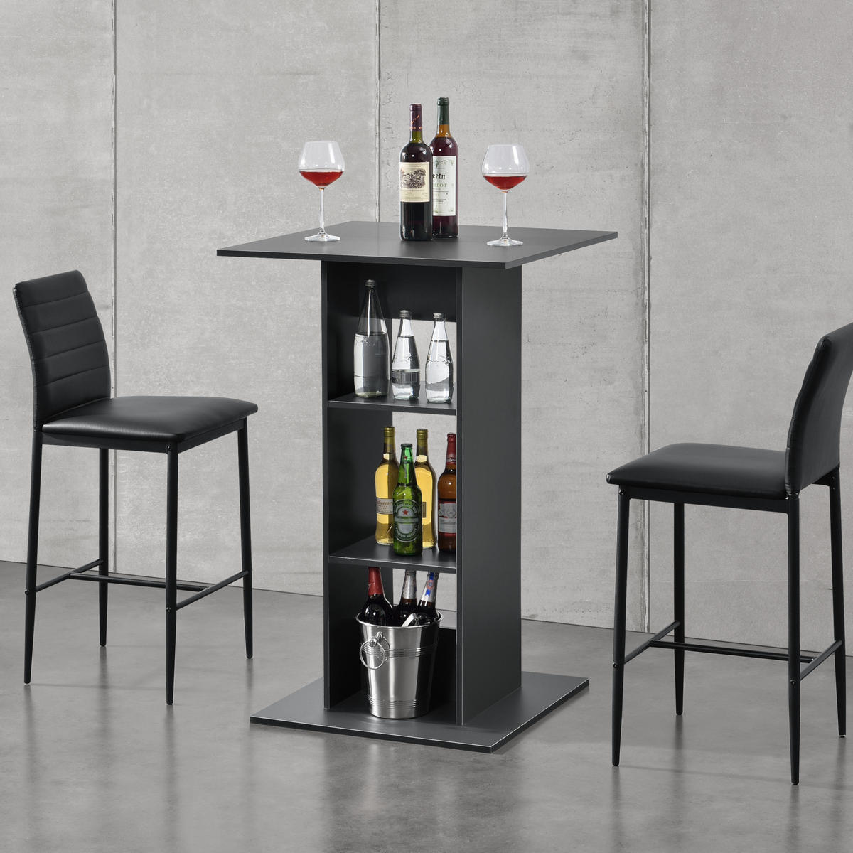 BARTISCH Visby - Dunkelgrau, Holzwerkstoff (70/110/70cm) - [en.casa]