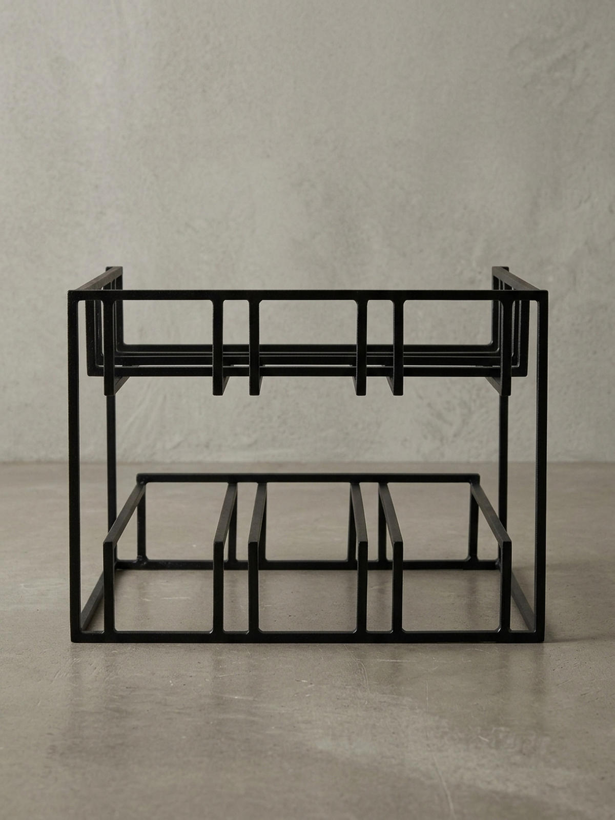 WEINREGAL Eisen Modern Stil für 6 Flaschen stehend - Schwarz, Metall (29/21/25cm) - KADIMA DESIGN