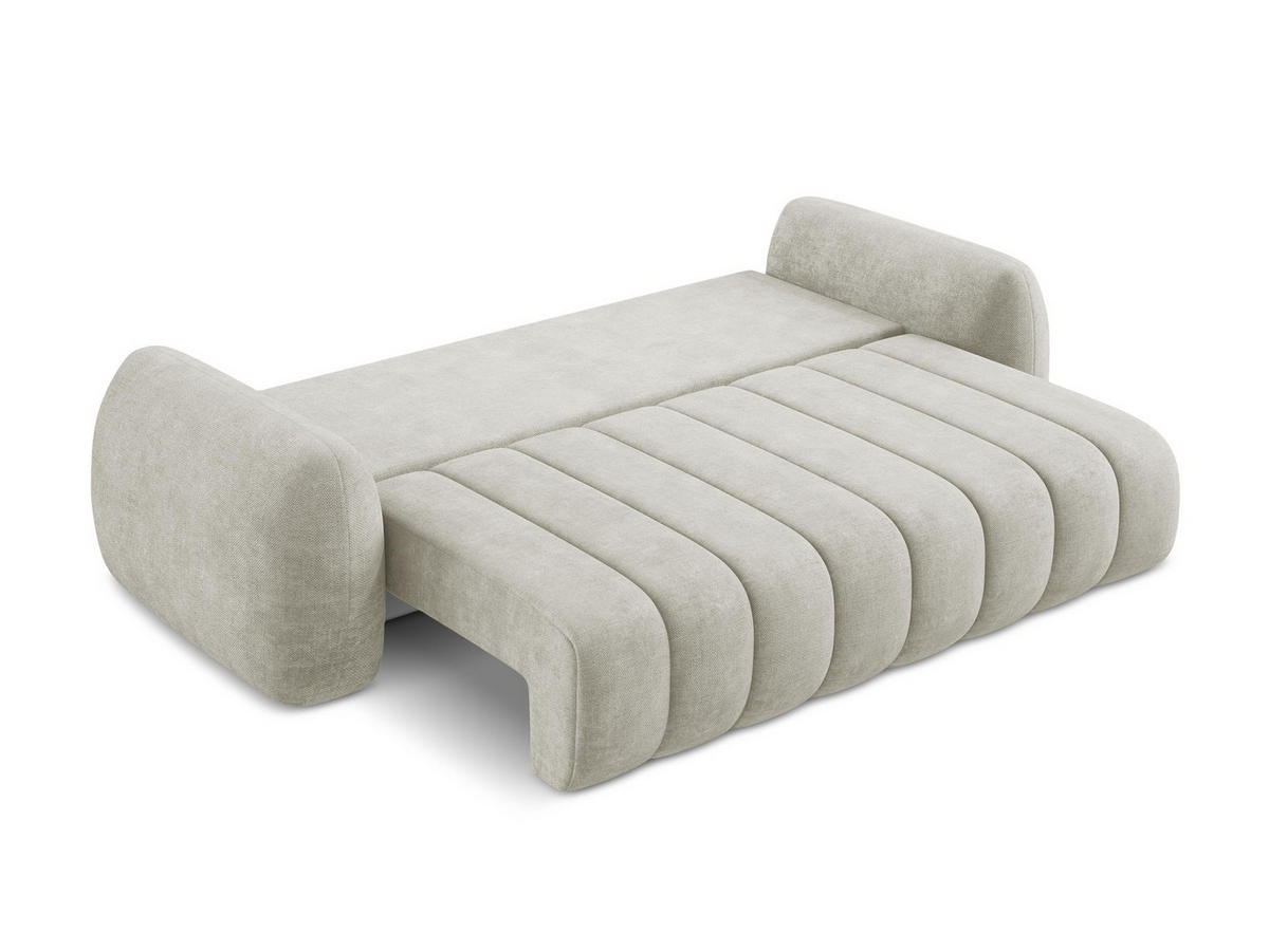 ECKSOFA mit Schlaffunktion links Chenille Stoff Schwarz - Schwarz, Holzwerkstoff/Kunststoff (242/162cm) - LaMiaSofa