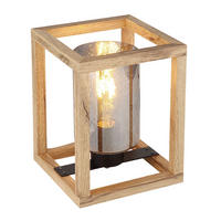 LED TISCHLEUCHTE Rauchglas Schwarz - Braun, Glas (17/17/22cm) - Globo Lighting